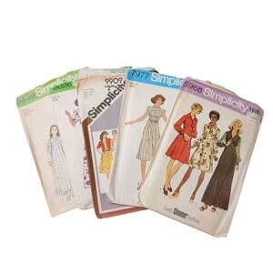 Vtg Lot Of 5 Simplicity Patterns 1 Girls 4 Miss Dress Pantsuits Ephemera